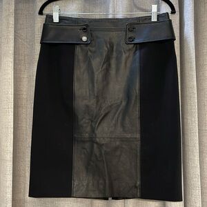 Tory Burch Black Leather Madison Pencil Skirt Size 6